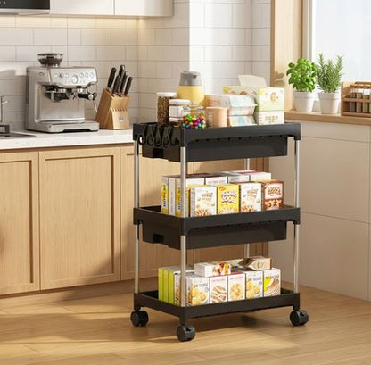 Modern Kitchen Drawer Stoarge Shelves Home Snack Trolleys Bathroom Living Room Storage Racks Movable Floor-Standing
