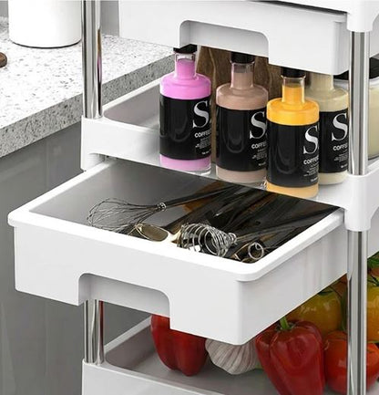 Modern Kitchen Drawer Stoarge Shelves Home Snack Trolleys Bathroom Living Room Storage Racks Movable Floor-Standing