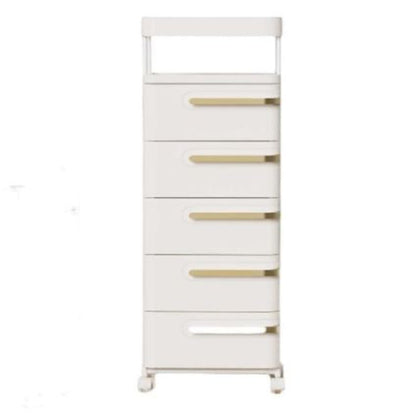 Multi-Tier Storage Cart with Drawers, Portable Rolling Organizer for Office, Bedroom, Living Room, and Bathroom