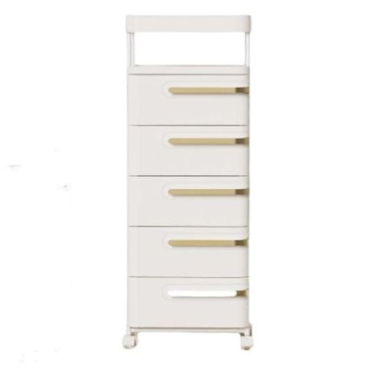 Multi-Tier Storage Cart with Drawers, Portable Rolling Organizer for Office, Bedroom, Living Room, and Bathroom