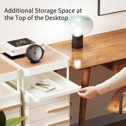 Multi-Tier Storage Cart with Drawers, Portable Rolling Organizer for Office, Bedroom, Living Room, and Bathroom