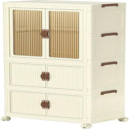 3 Layers Stylish Multi-Functional Storage Cabinet & Childrens Wardrobe, Portable Closet for Kids