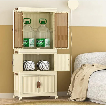3 Layers Stylish Multi-Functional Storage Cabinet & Childrens Wardrobe, Portable Closet for Kids