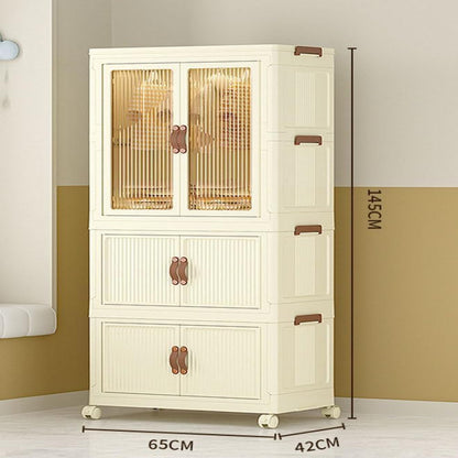 3 Layers Stylish Multi-Functional Storage Cabinet & Childrens Wardrobe, Portable Closet for Kids