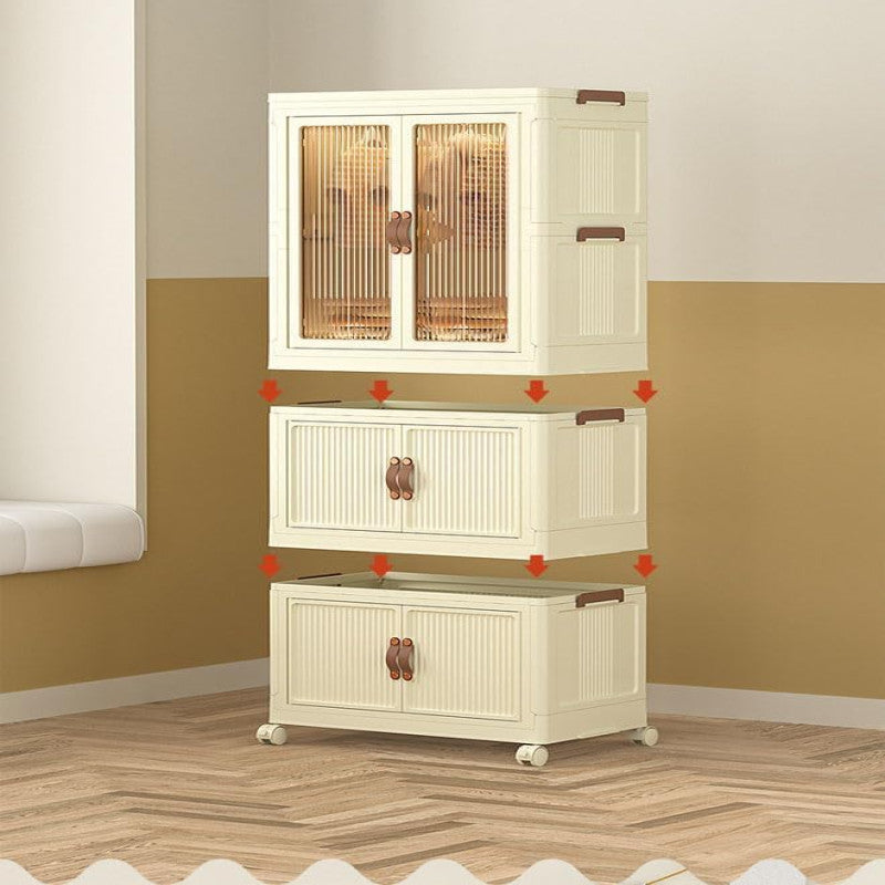 3 Layers Stylish Multi-Functional Storage Cabinet & Childrens Wardrobe, Portable Closet for Kids
