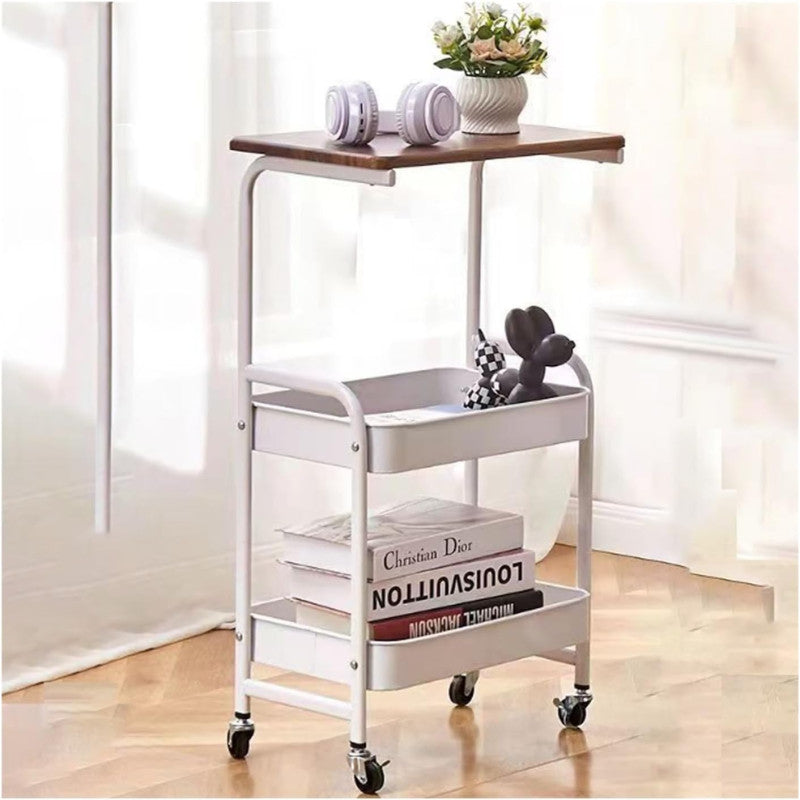 Multi-Tier Storage Trolley with Table Board – Rolling Organizer for Kitchen & Living Room | Adornia.pk