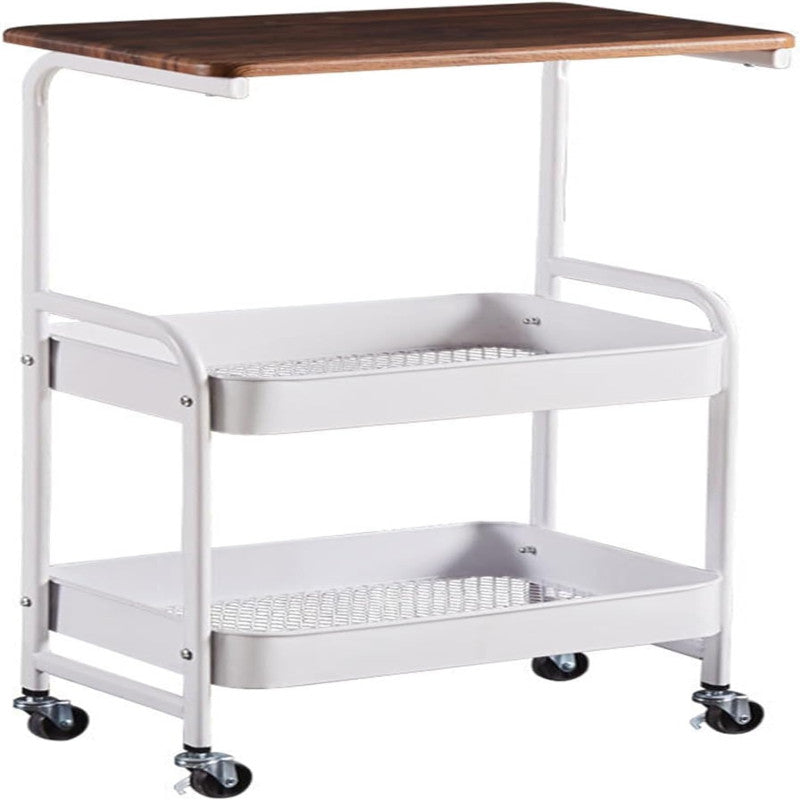 Multi-Tier Storage Trolley with Table Board – Rolling Organizer for Kitchen & Living Room | Adornia.pk