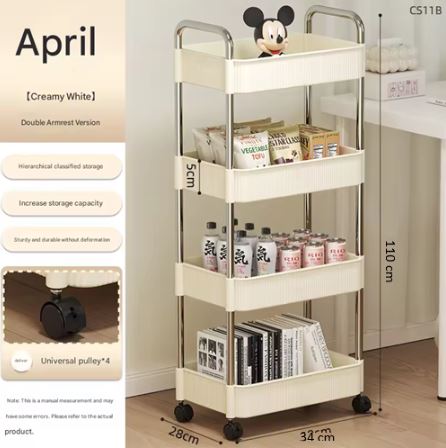 The GlideStack Slim Storage Utility Cart Narrow Trolley