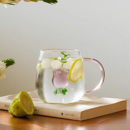 400ml 3D Cartoon Animal Glass Mug – Creative Coffee, Milk & Tea Cup with Handle | Adornia.pk