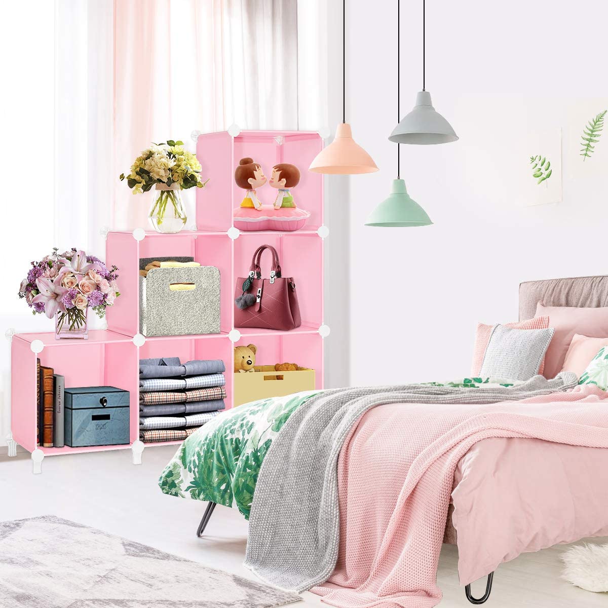 DIY Multipurpose Portable Wardrobe Cabinet Clothes Storage Organizer Almirah - 6 Cubes