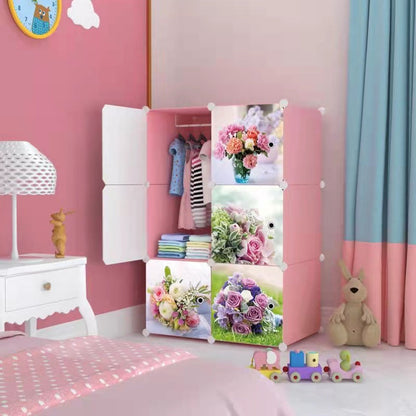 DIY Multipurpose Portable Wardrobe Cabinet Clothes Storage Organizer Almirah - 6 Cubes