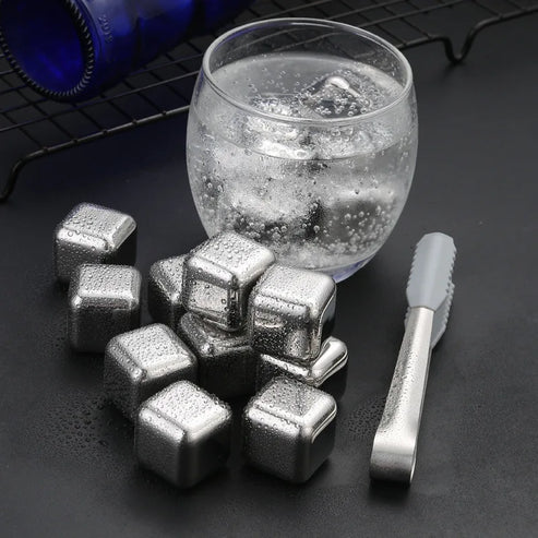 Metal Ice Cubes Reusable Drink Chilling Cubes – Premium Stainless Steel Cooling Stones