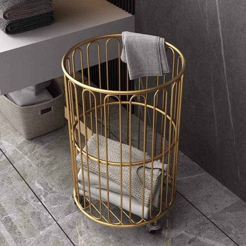 Laundry Organizer – Rust-Proof Iron Basket with Rollers