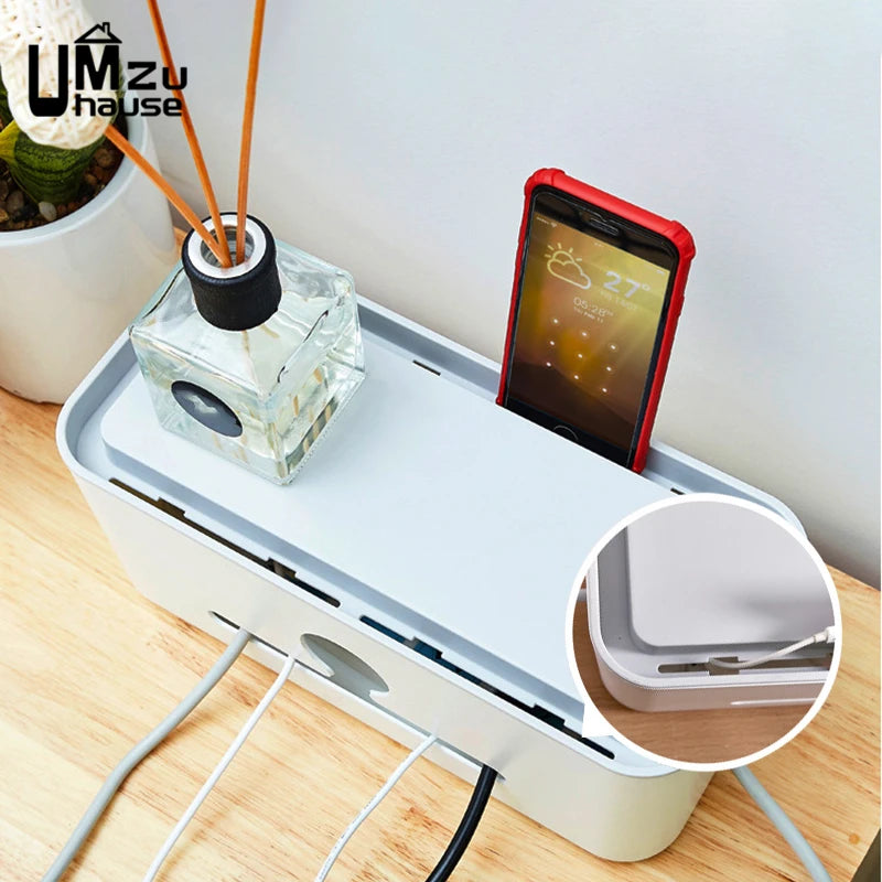 Power Socket Storage Box With Mobile Holder