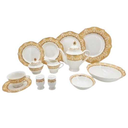 Premium Ceramic Dinner Set – Elegant Full Crockery Collection | Multi-Piece Tableware