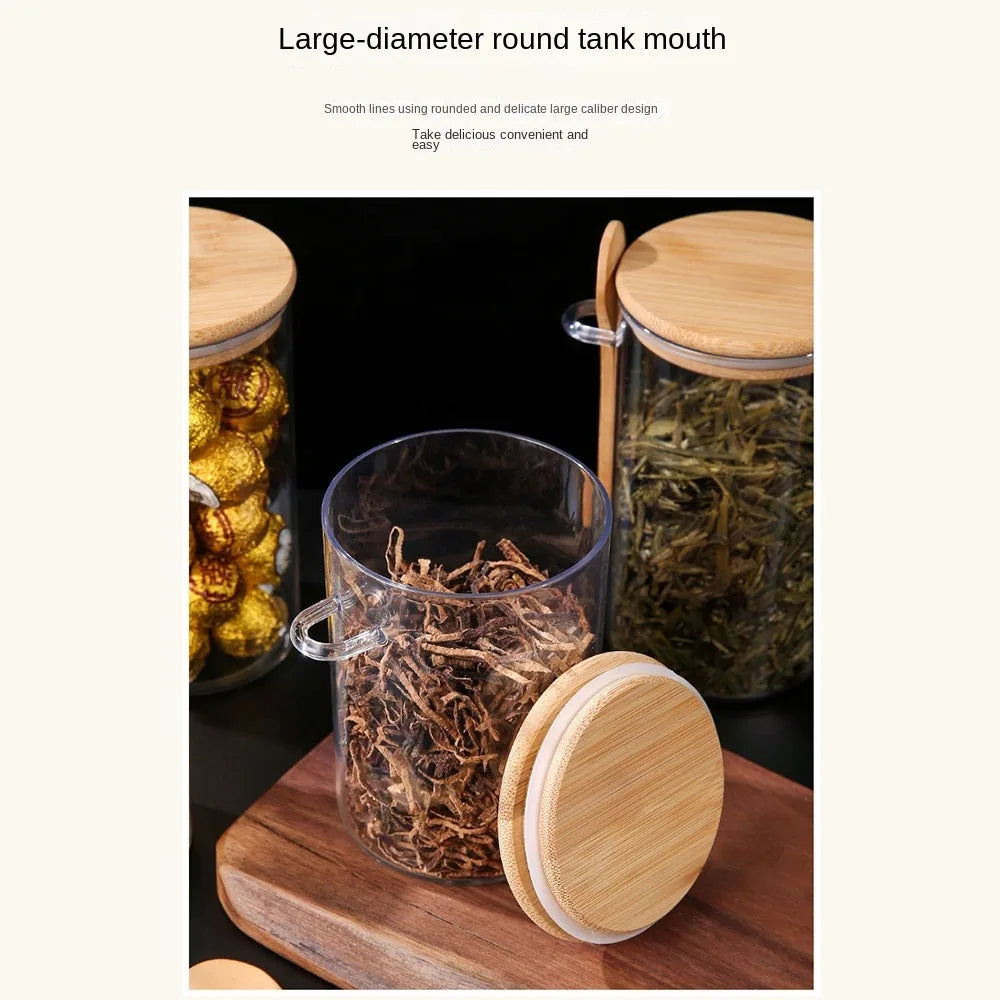 Transparent Airtight Spice & Snack Jars with Lids & Spoons