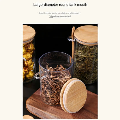 Transparent Airtight Spice & Snack Jars with Lids & Spoons