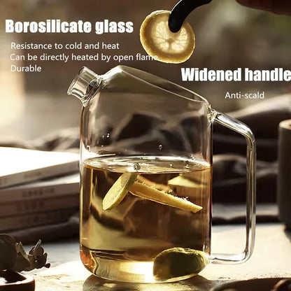 Heat-Resistant Borosilicate Glass Teapot with Cork Lid – Flower Kettle