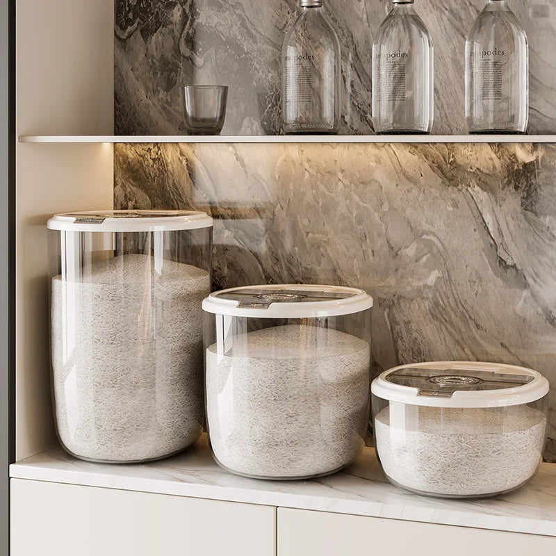 Acrylic Kitchen Rice Storage Box – Airtight Food Container for Grains & Pulses