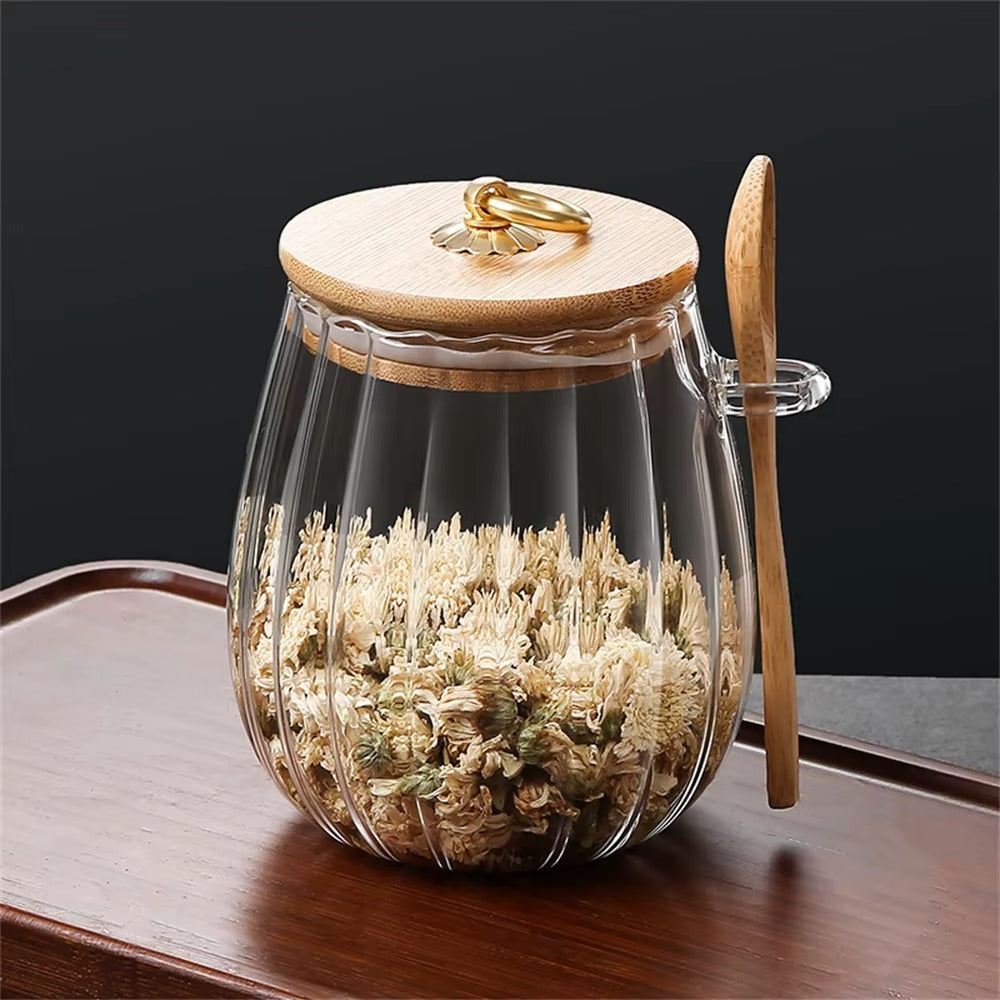 Glass Storage Jar With Spoon