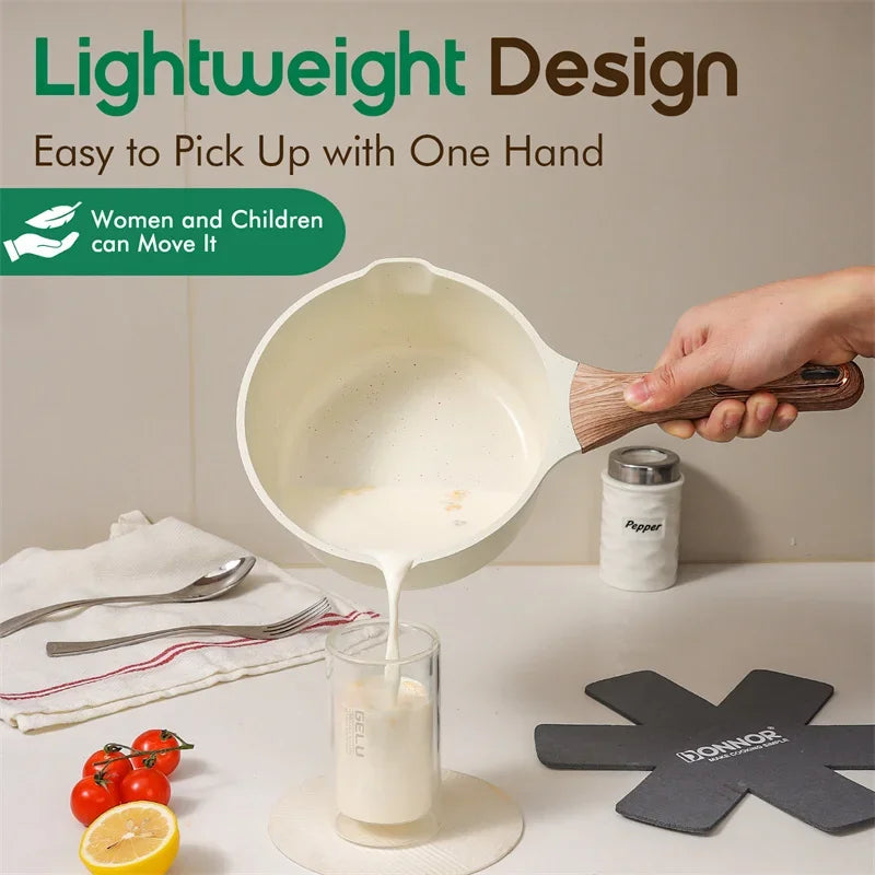 DONNOR 15-Piece Non-Stick Cookware Set | Premium Aluminum Pots & Pans with Glass Lids | Induction & Gas Compatible