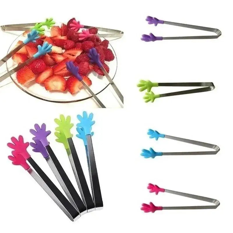 Colorful Silicone Food Clip with Stainless Steel Handle