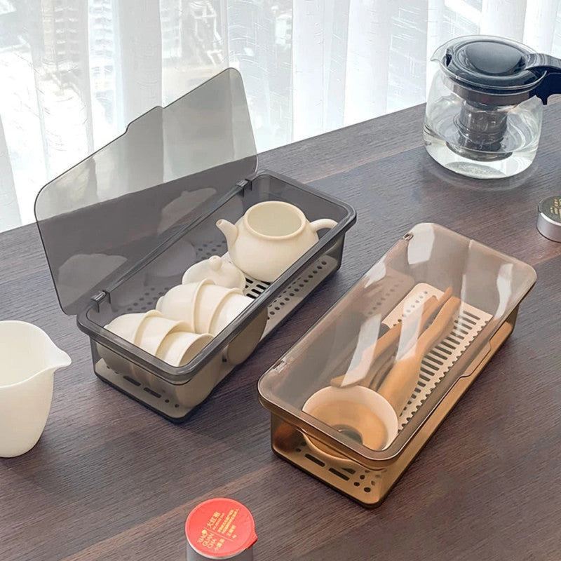 Acrylic Transparent Spoon Box – Cutlery Storage Organizer