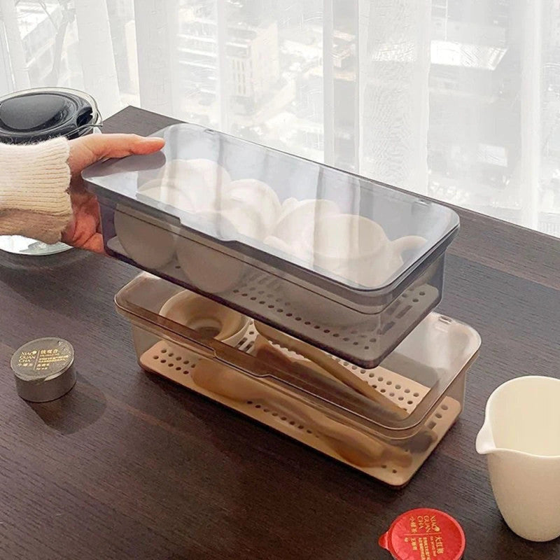 Acrylic Transparent Spoon Box – Cutlery Storage Organizer