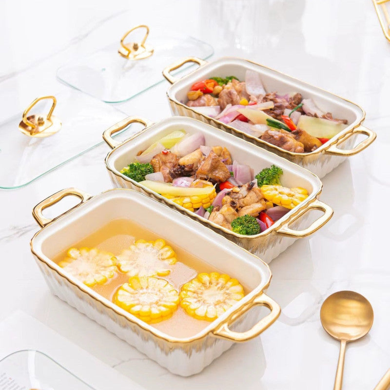 3 Pcs Ceramic Warming Tray