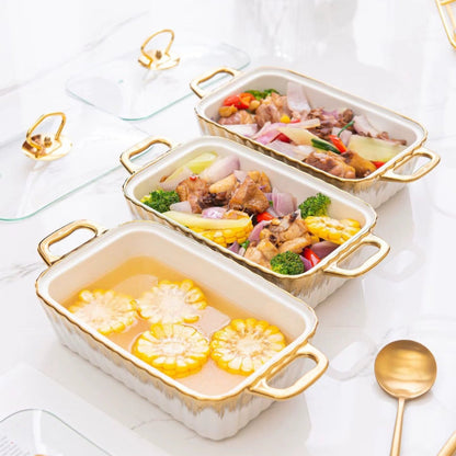 3 Pcs Ceramic Warming Tray
