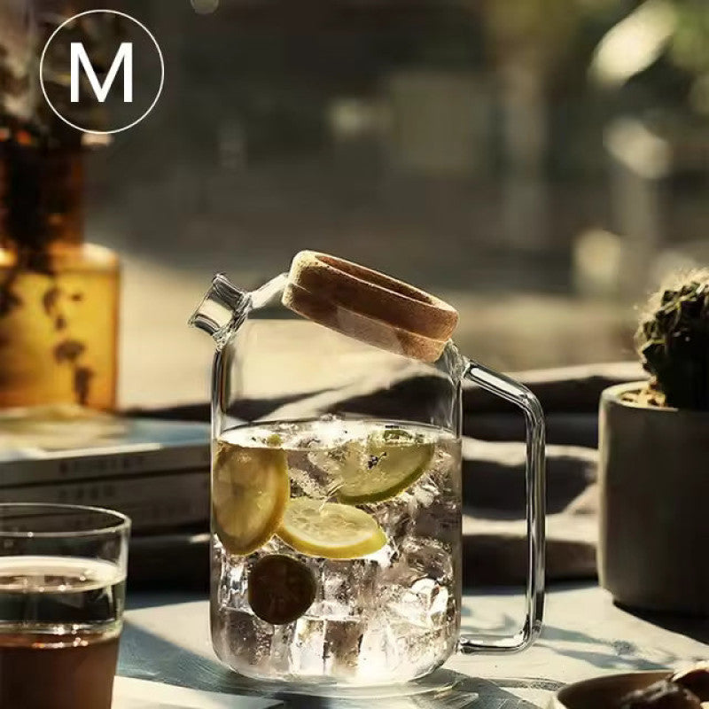 Heat-Resistant Borosilicate Glass Teapot with Cork Lid – Flower Kettle