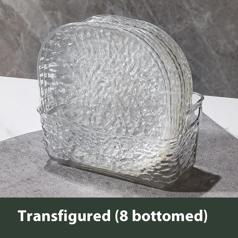 8-Piece Plastic Bone Plates – Small Snack & Dining Dishes