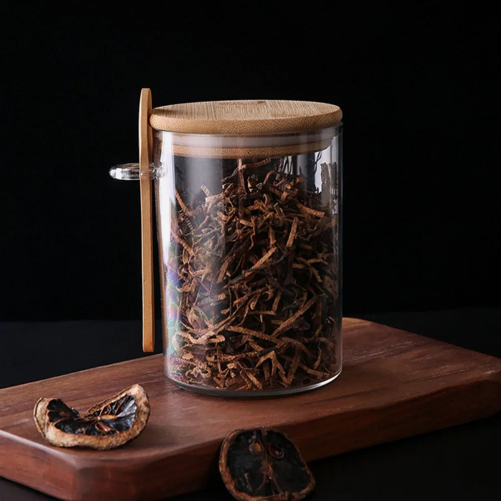Transparent Airtight Spice & Snack Jars with Lids & Spoons