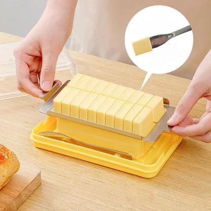 Butter Cutting & Storage Box – Transparent Portioning Container with Lid
