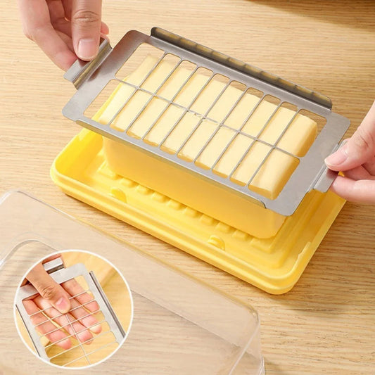 Butter Cutting & Storage Box – Transparent Portioning Container with Lid