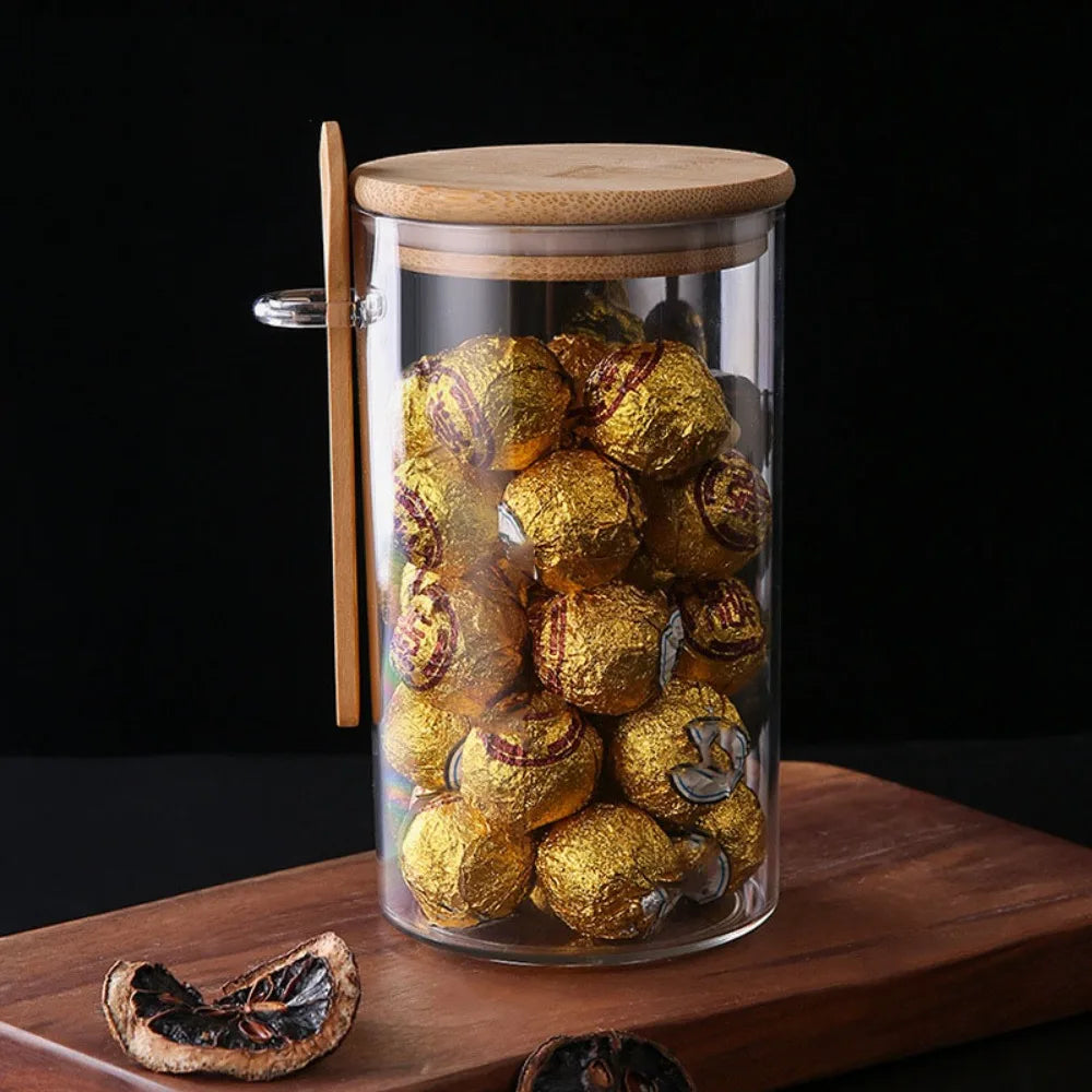 Transparent Airtight Spice & Snack Jars with Lids & Spoons