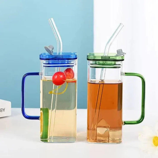 Square Glass Sipper Pack of 2