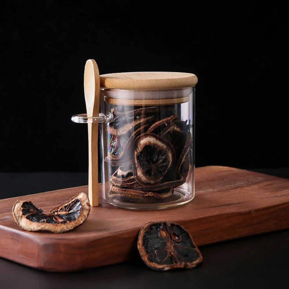 Transparent Airtight Spice & Snack Jars with Lids & Spoons