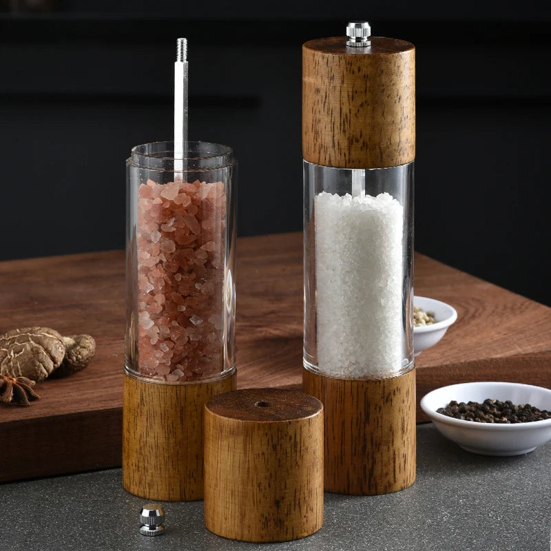 Wood & Acrylic Pepper Crusher – Adjustable Spice Grinder
