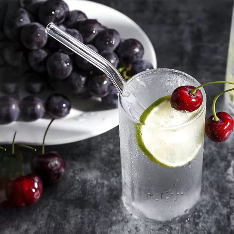 5pcs Reusable Glass Straw Set with Cleaning Brush – Eco-Friendly Drinking Straws