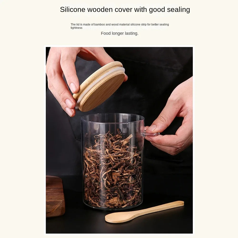 Transparent Airtight Spice & Snack Jars with Lids & Spoons