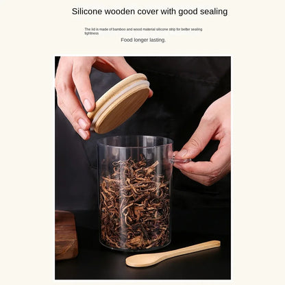 Transparent Airtight Spice & Snack Jars with Lids & Spoons