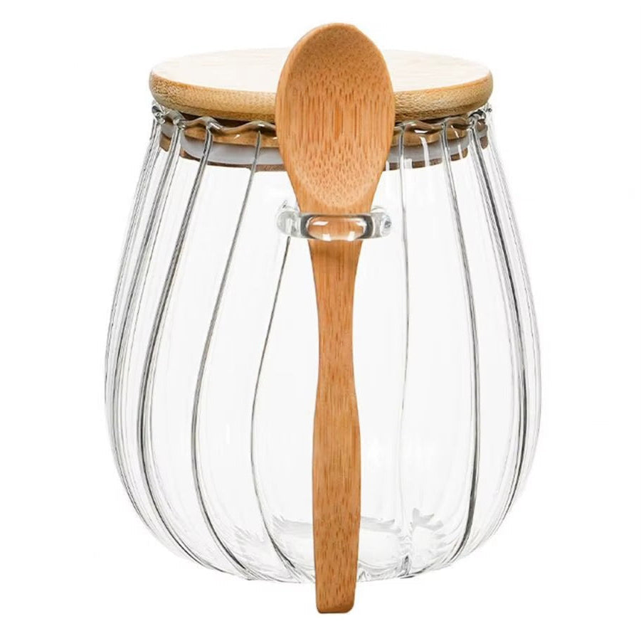 Glass Storage Jar With Spoon