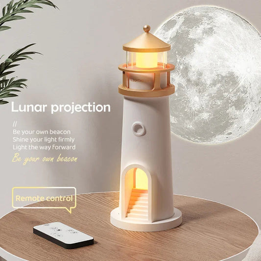 Lighthouse Ambient Light – Moon Projection Lamp with Bluetooth Music & Motion Sensor