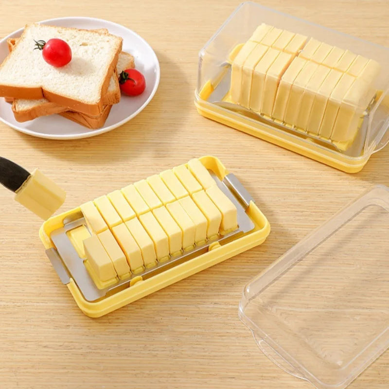 Butter Cutting & Storage Box – Transparent Portioning Container with Lid