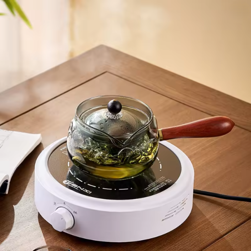 Elegant Glass Tea Infuser Pot with Wooden Handle – Premium Tea Brewing | Adornia.pk