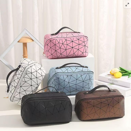 Diamond PU Travel Cosmetic Pouch