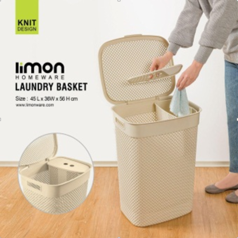Limon Large-Capacity Laundry Basket with Removable Hanging Small Bucket – Spacious Clothes Organizer for Home | Adornia.pk