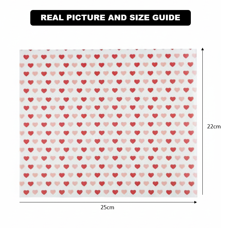 Printed Food Wrapping Wax Paper Sheets (50 Pcs)