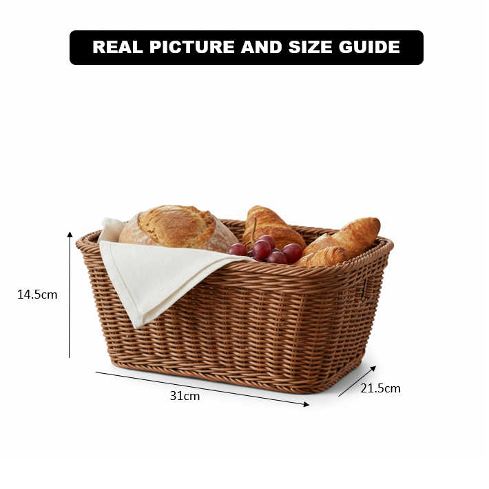Handmade Rectangular Basket with Handles (51007) by Ziba